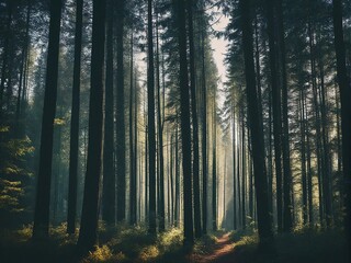 Obraz premium morning in the forest