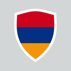 Armenia flag in Shield Shape