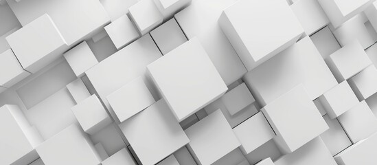 White 3D cube wall background