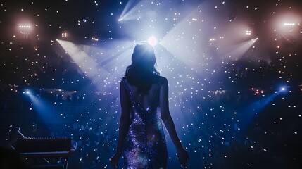 Sequined Gown Shines in the Spotlight of a Grand Stage