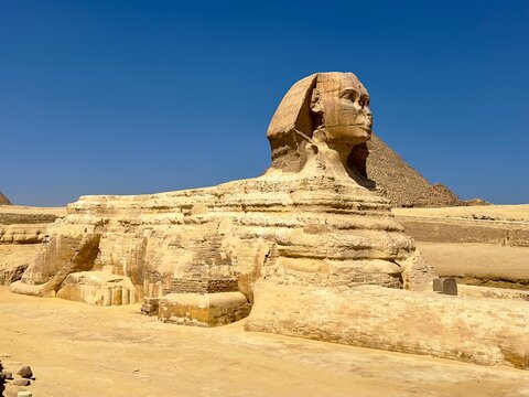 Sphinx und Pyramide in Gizeh (&Auml;gypten)