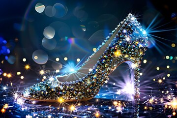 Sparkling Rhinestones Adorned Shoes Shimmer with Every Step