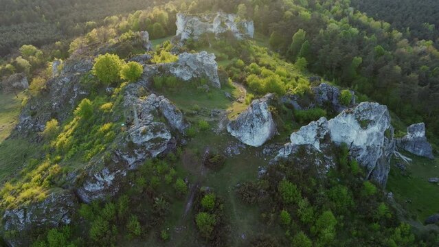Zborow Mountain in the entire Krakow Czestochowa Upland, Poland