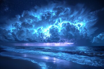 Fototapeta premium The dark clouds are gathering over the ocean