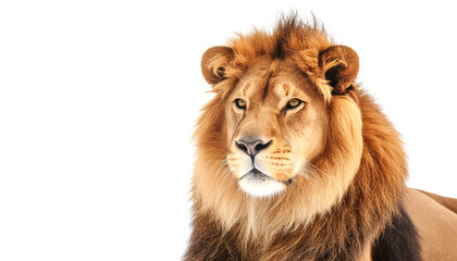 Obraz premium Regal Isolation: Capturing the Majesty of the Male Lion