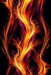 illustration, dynamic flame abstract experiment techniques capture energetic fire movements, blazing, burning, energy, fiery, flickering, heat, radiant