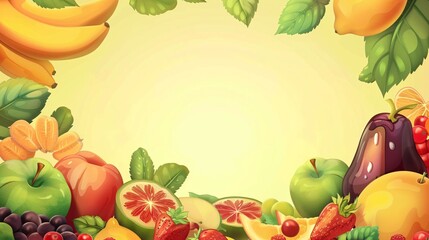 Organic fruit mix on a plain background. A natural and healthy vegetarian option.