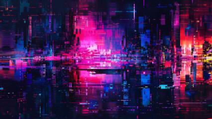 Glitch error effect. Digital background. Vector illustration