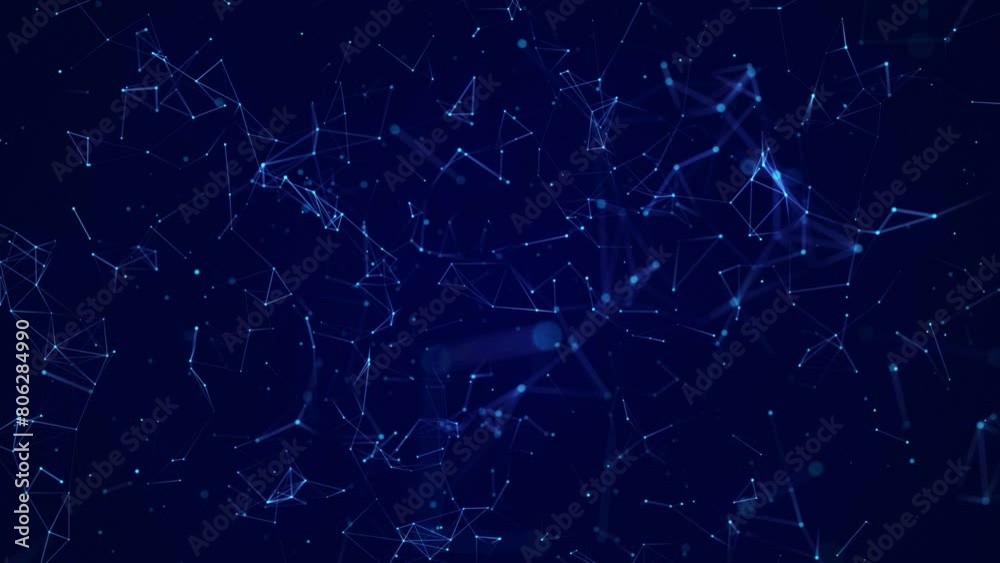 Poster network connection points and lines. abstract digital blue background. plexus effect. 3d rendering. 