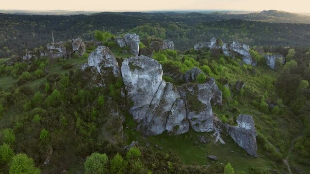 Zborow Mountain in the entire Krakow Czestochowa Upland, Poland