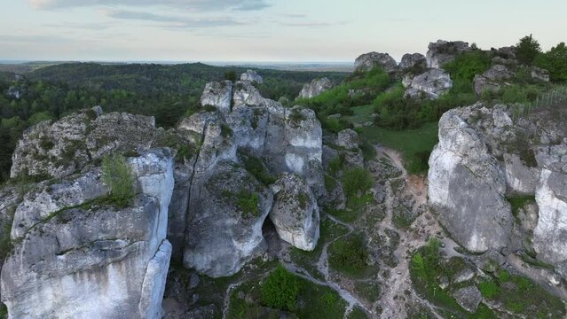 Zborow Mountain in the entire Krakow Czestochowa Upland, Poland