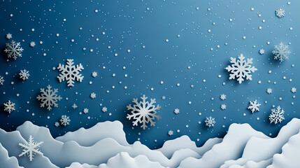 Snowflakes on a blue background.