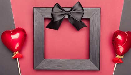 black friday blank frame with bow tied on top and copy space in the middle square composition