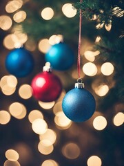 Christmas  decoration ball with bokeh wallpaper