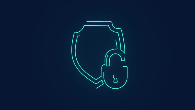 shield protection unlocked data privacy at risk technology animation