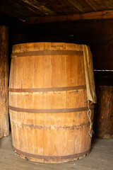 old wooden barrel