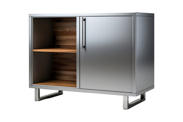 Stainless Steel Cupboard isolated on transparent background.
