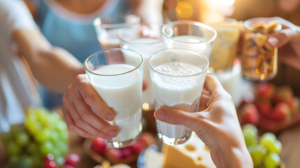 Diverse Group Savoring Dairy Delights in Joyful Gathering