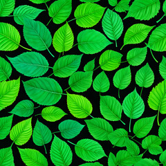 green leaves background pattern of various plants created using generative AI tools