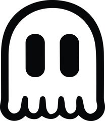 Simple Black and White Ghost Icon
