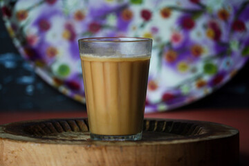Karak Milk Chai famous indian tea. Karak Chai. Milk Tea