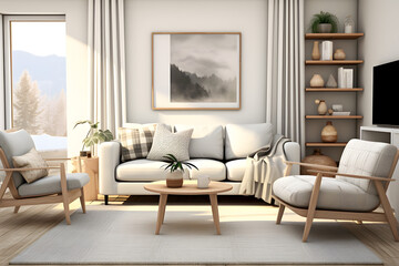 clean white beautiful interior livingroom with couch designer style