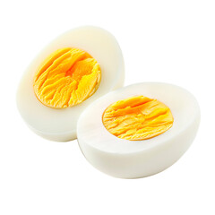 Two halves of a boiled egg isolated on transparent background