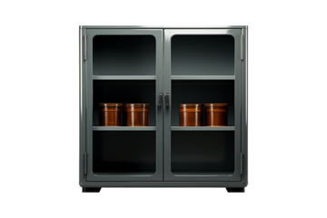 Steel Cupboard isolated on transparent background.