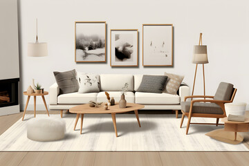 clean white beautiful interior livingroom with couch designer style