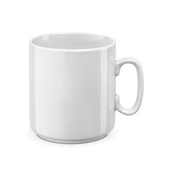 White clean porcelain tea cup with space for your design isolated. Transparent PNG image.