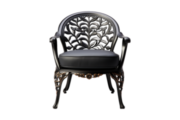 Wrought Iron Chair isolated on transparent background.
