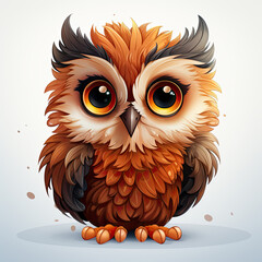 Fototapeta premium Watercolor Celeste owl, clipart Illustration, Generative Ai