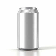 a white tin can soda bottle mockup without label