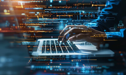 Software Engineer Providing Technical Support for Database Management, IT Solutions on Laptop - Digital Technology Concept