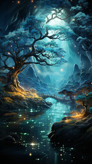 A River and a Tree Painting