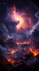 Sky Filled With Clouds and Stars