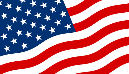 Fototapeta premium USA flag, United States of America flag in wavy style