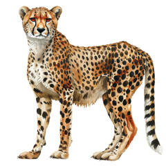 Drawing of a Cheetah on White Background