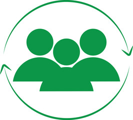 team,group of users,persons with green [vector illustration]