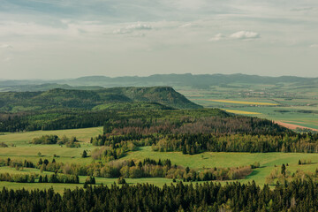 Landscape of North Czech Republic and Poland South mountains border