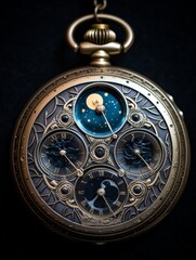 Antique Pocket Watch Revealing Moon Phases