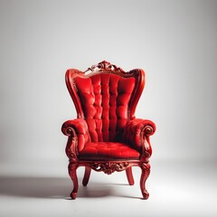 red armchair on a white background