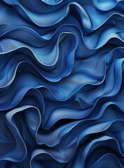 Obraz premium Blue wavy 3D illustration