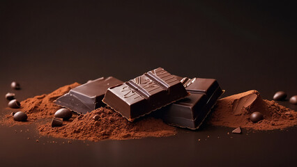 Dark bitter chocolate bar close-up. Top view point, full frame.


 - obrazy, fototapety, plakaty