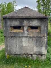 DDR border police earth bunker, 1960s, the slits were used for observation or as embrasures