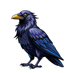 Fototapeta premium crow bird cartoon style on white background