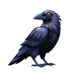 Fototapeta premium crow bird cartoon style on white background