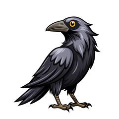 Fototapeta premium crow bird cartoon style on white background