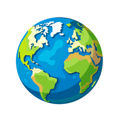 Naklejka premium Flat planet Earth icon on white background