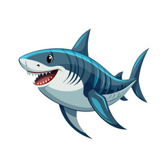 Obraz premium cute shark cartoon style on white